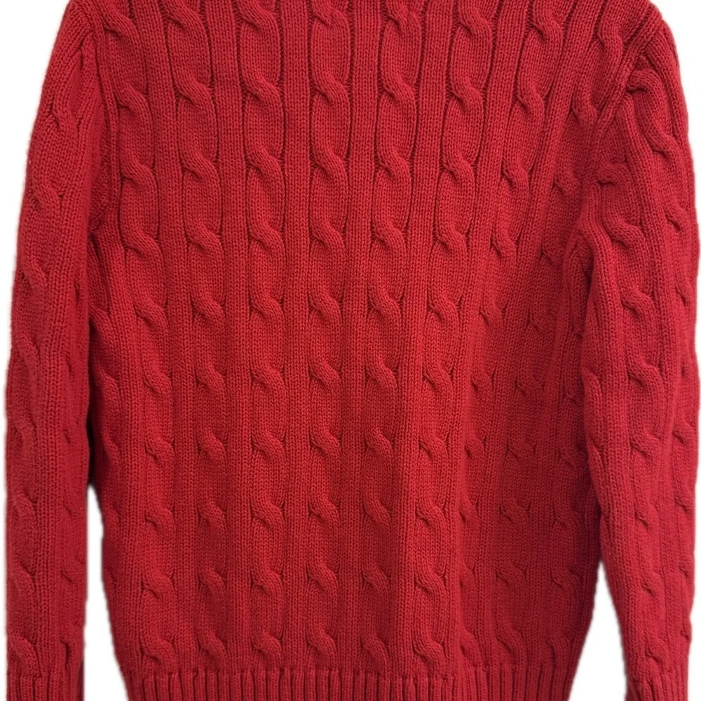 Polo by Ralph Lauren Men's Vibrant Red Crewneck Sweater - Picture 3 of 5